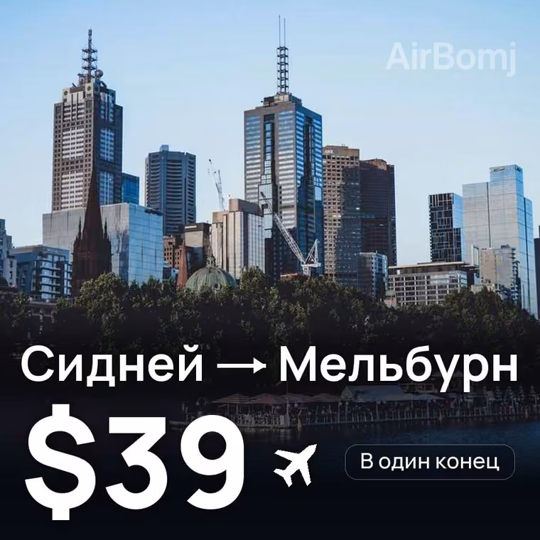 Сидней → Мельбурн — лучшая цена $39