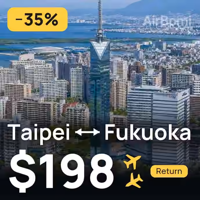 Taipei → Fukuoka for $198