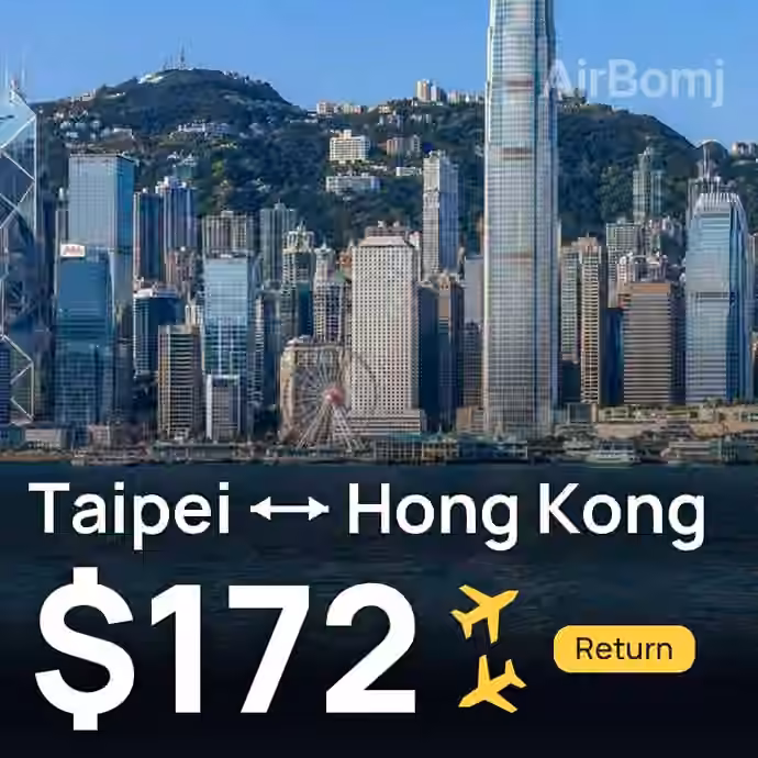 Taipei → Hong Kong for $172
