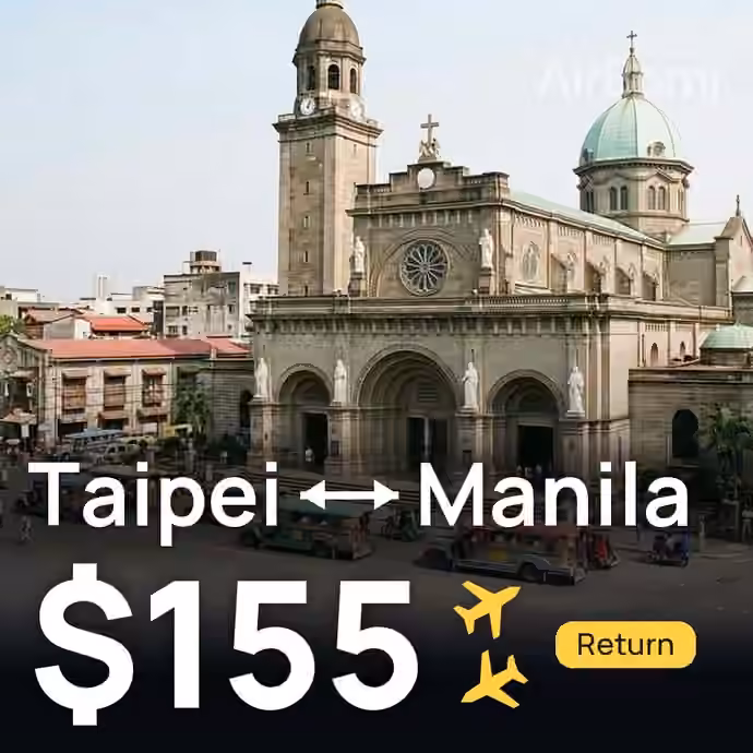 Taipei → Manila for $155