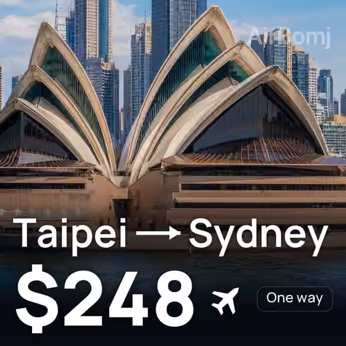 Taipei → Sydney for $248