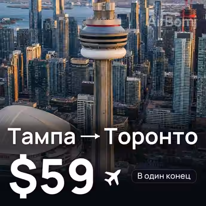 Тампа → Торонто за $59