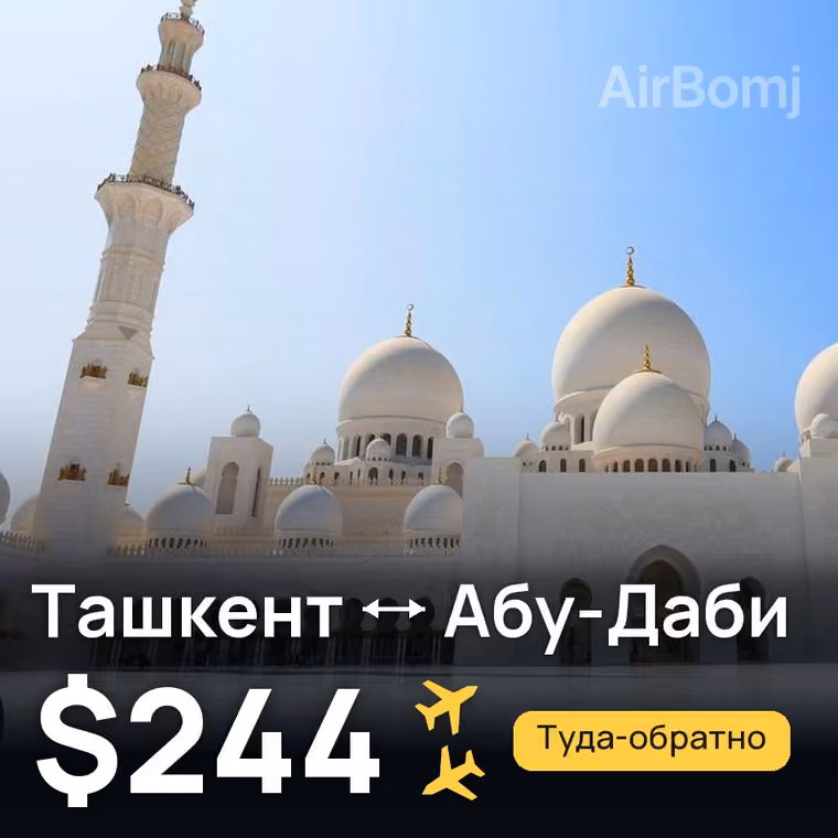 Ташкент → Абу-Даби — лучшая цена $244