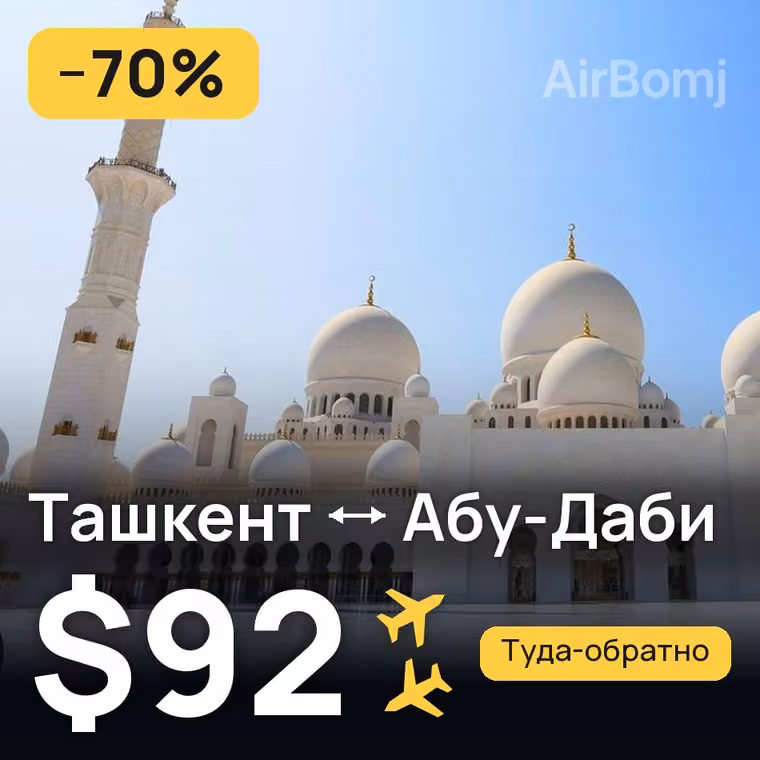 Ташкент → Абу-Даби за $196