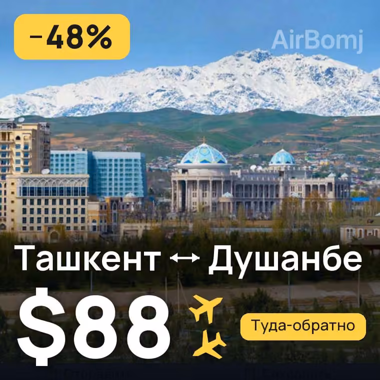 Ташкент → Душанбе за $88