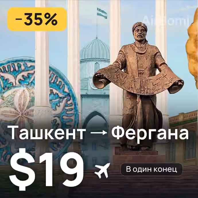Ташкент → Фергана за $19