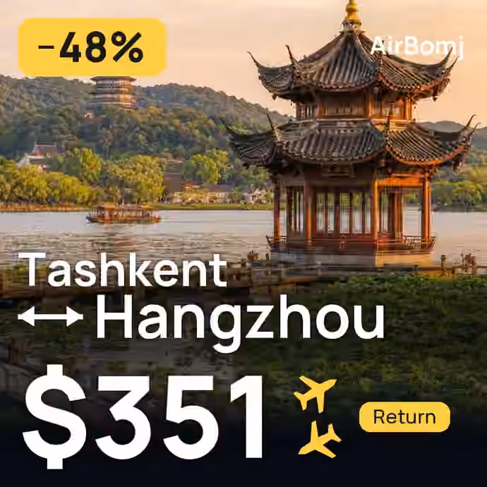 Tashkent → Hangzhou for $351