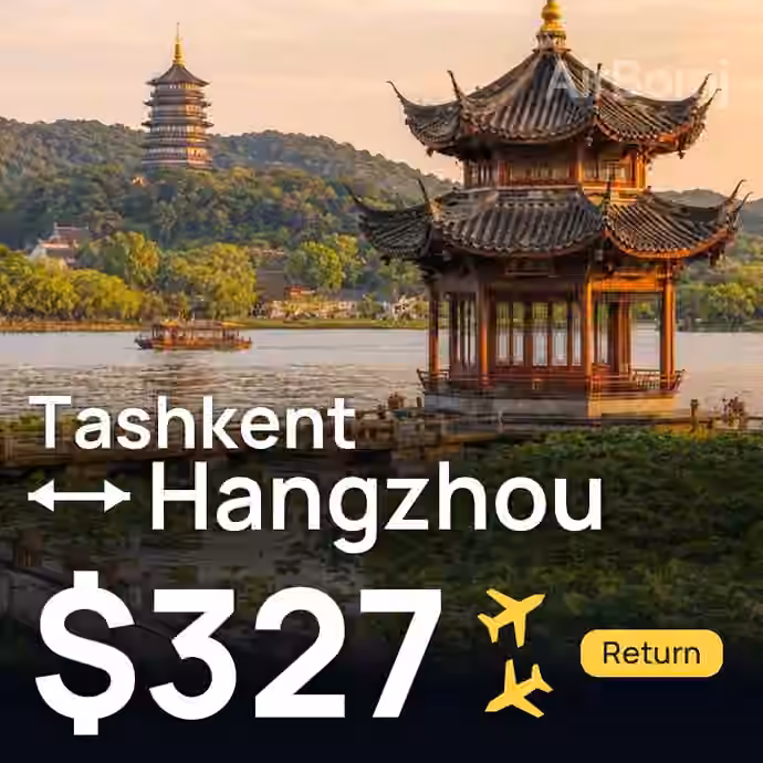 Tashkent → Hangzhou for $327