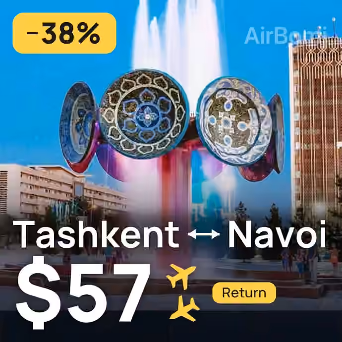 Tashkent → Navoi for $57