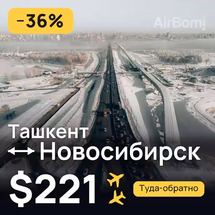 Ташкент → Новосибирск — лучшая цена $221