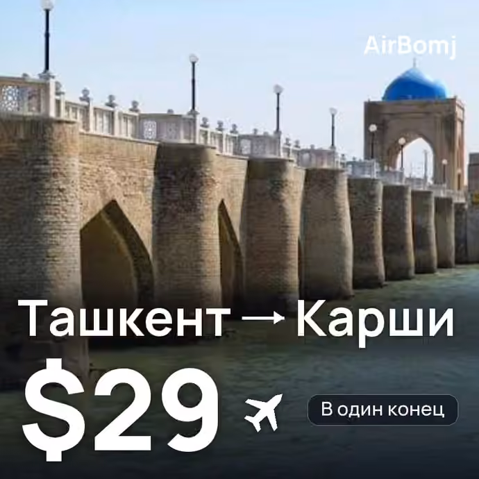Ташкент → Карши — лучшая цена $29