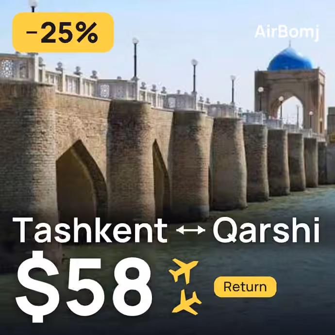 Tashkent → Qarshi for $58