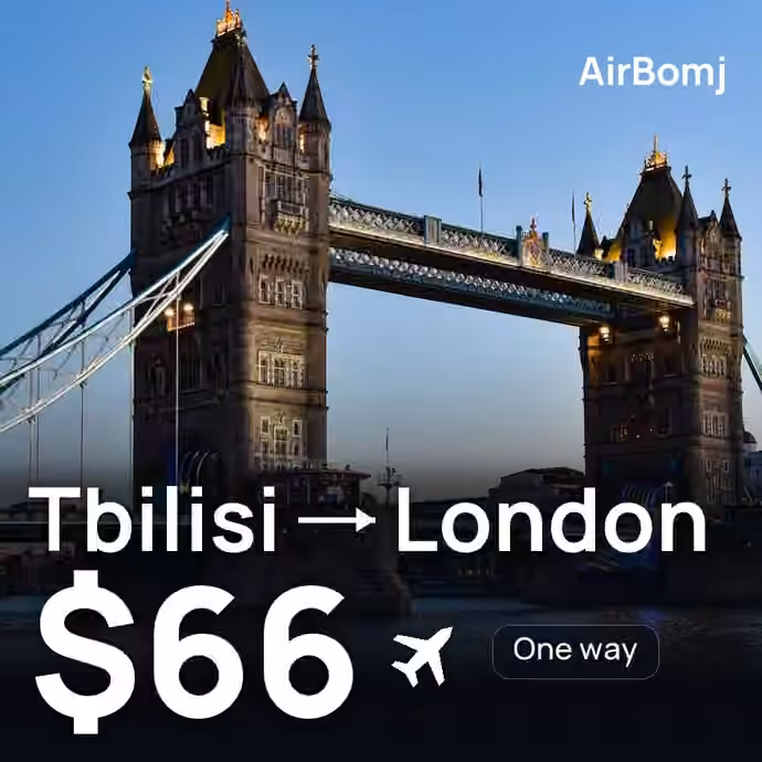 Tbilisi → London for $66