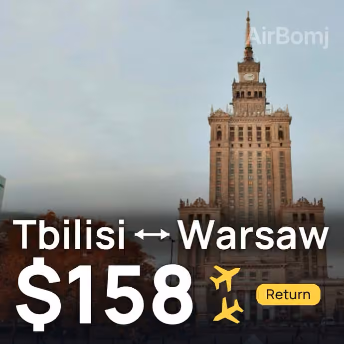 Tbilisi → Warsaw for $158