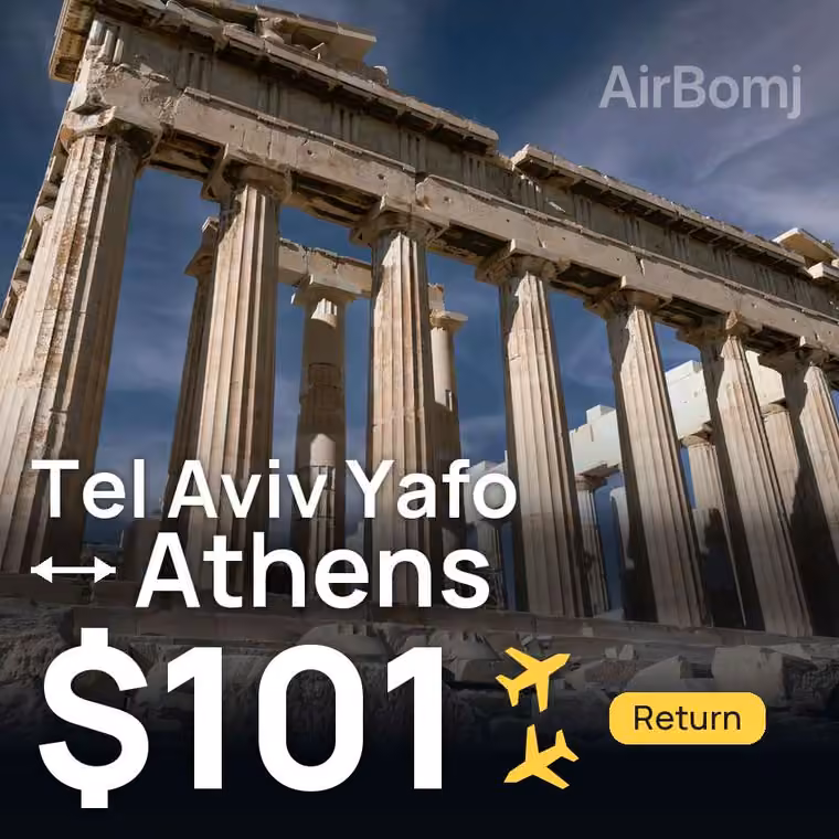 Tel Aviv Yafo → Athens for $101