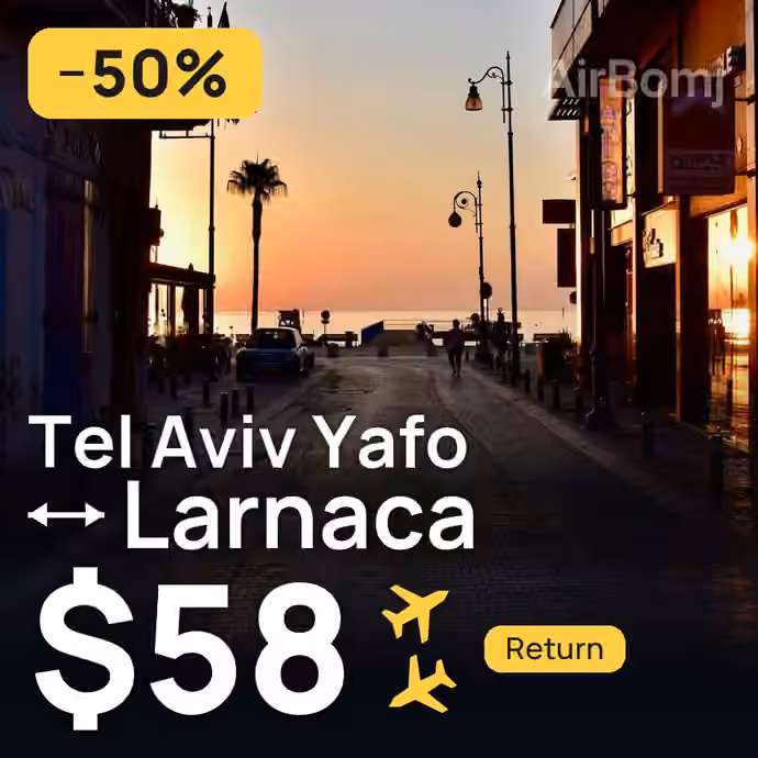 Tel Aviv Yafo → Larnaca for $58