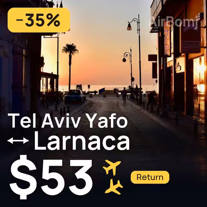Tel Aviv Yafo → Larnaca for $53