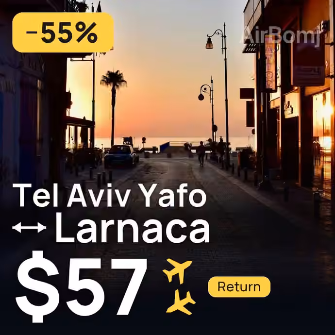 Tel Aviv Yafo → Larnaca for $57