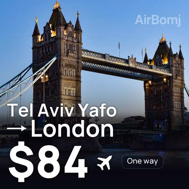 Tel Aviv Yafo → London for $84