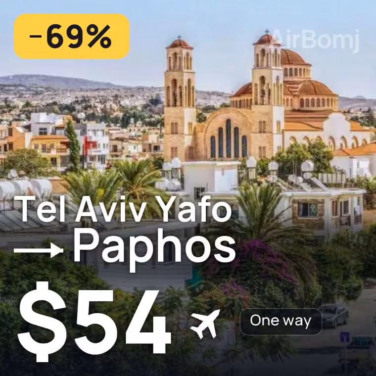 Tel Aviv Yafo → Paphos for $54