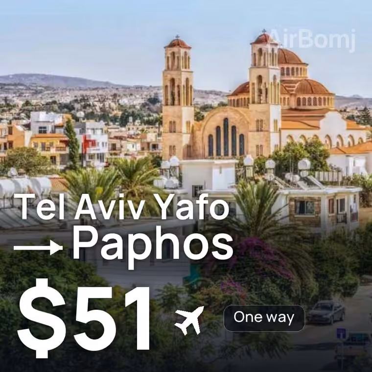 Tel Aviv Yafo → Paphos for $51