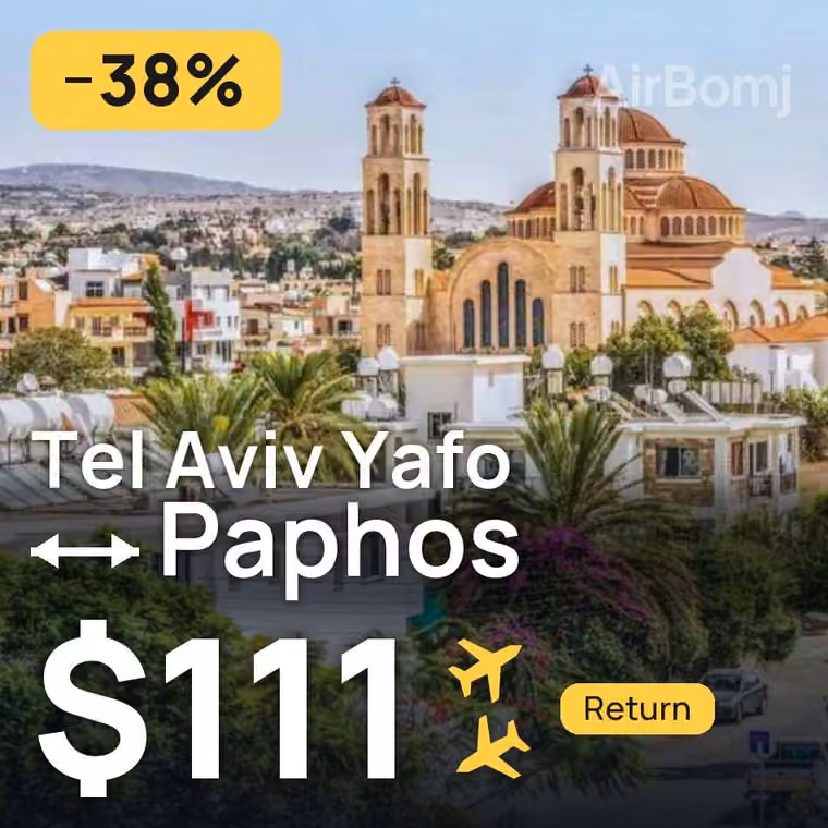 Tel Aviv Yafo → Paphos for $111