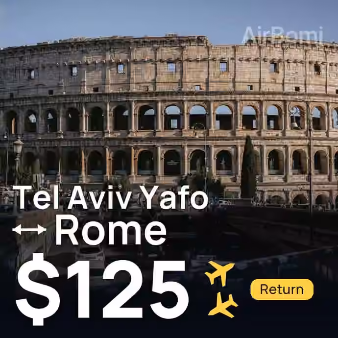 Tel Aviv Yafo → Rome for $125