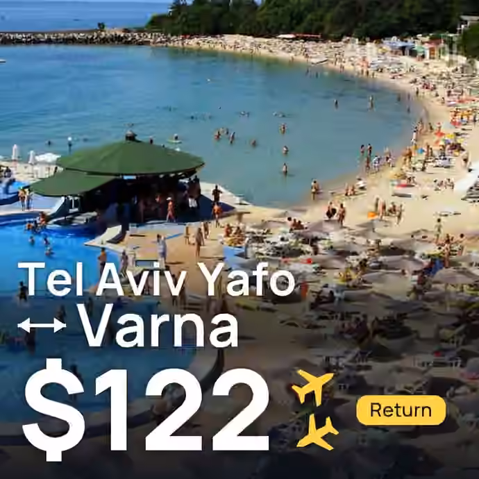 Tel Aviv Yafo → Varna for $122