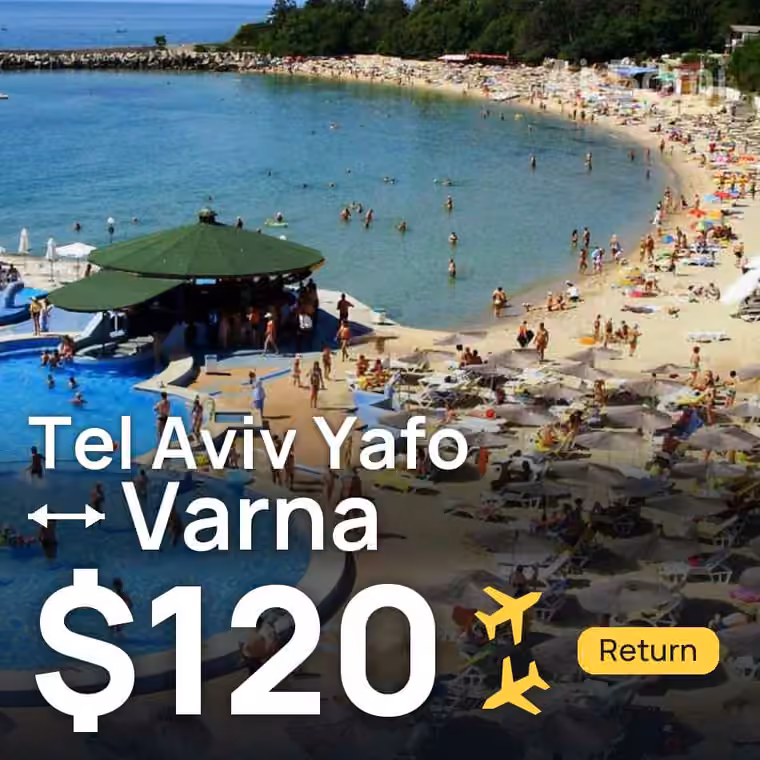 Tel Aviv Yafo → Varna for $120