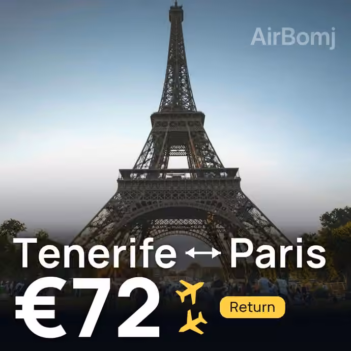 Tenerife → Paris for €72