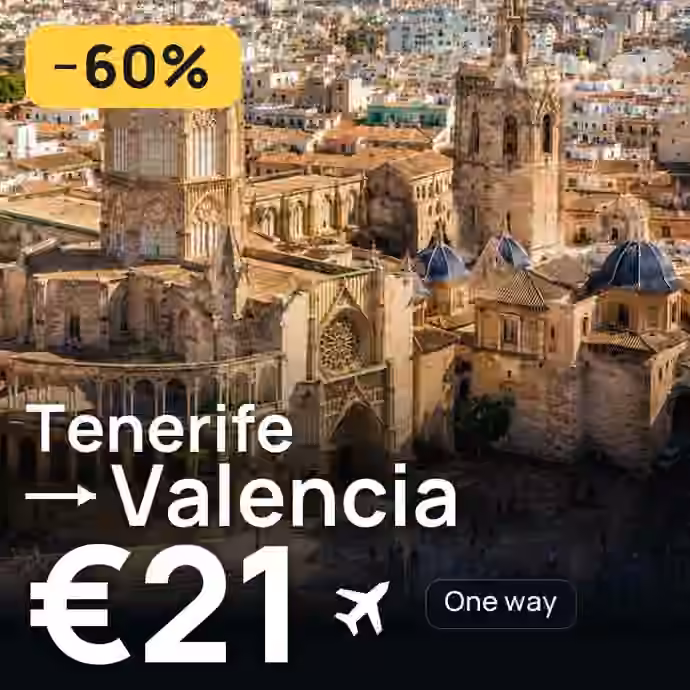 Tenerife → Valencia for €21