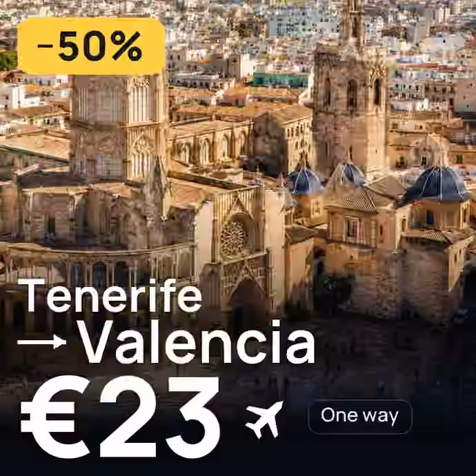 Tenerife → Valencia for €23