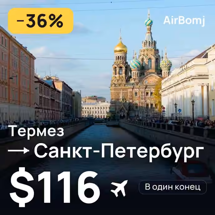 Термез → Санкт-Петербург — лучшая цена $114