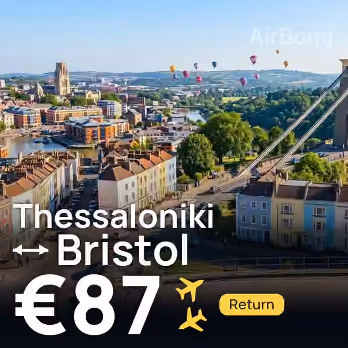 Thessaloniki → Bristol for €87