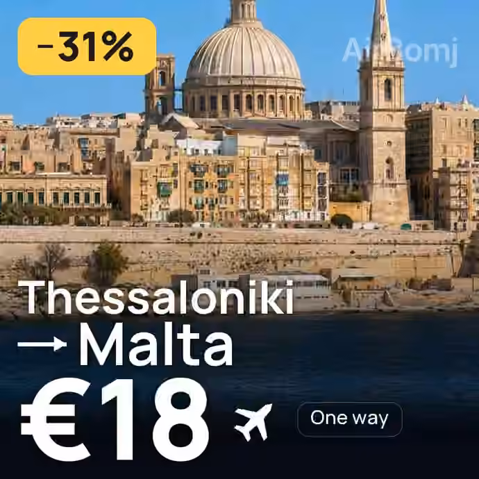 Thessaloniki → Malta for €18