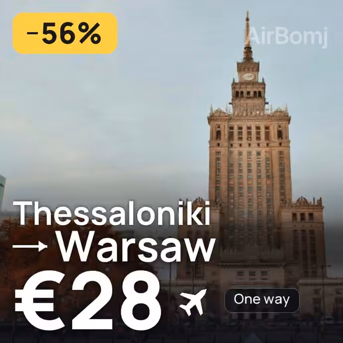 Thessaloniki → Warsaw for €28
