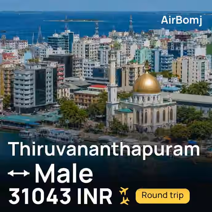 Thiruvananthapuram → Male for 31043 INR