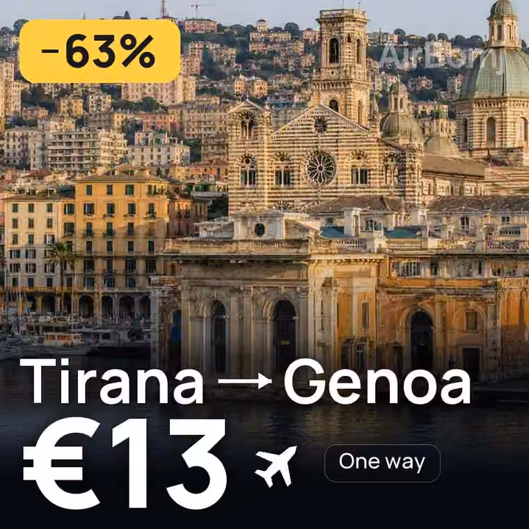 Tirana → Genoa for €13