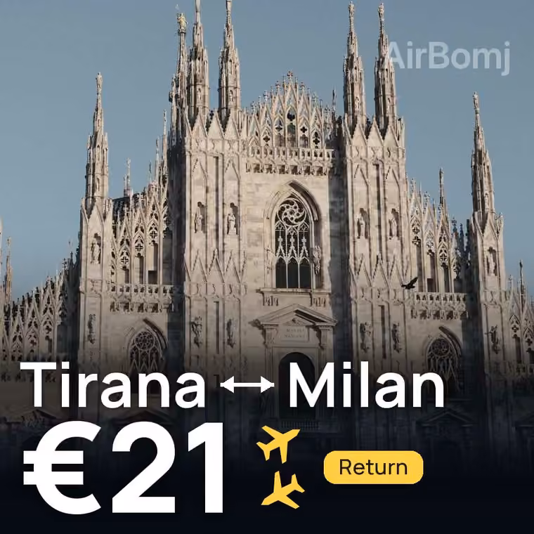 Tirana → Milan for €21