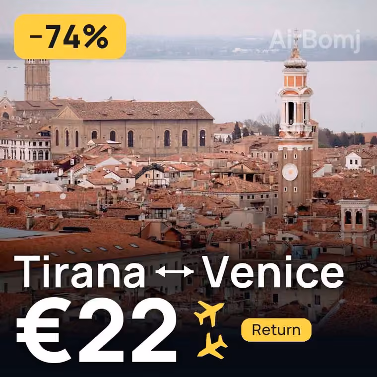 Tirana → Venice for €23