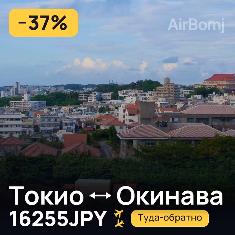 Токио → Окинава за 16255JPY