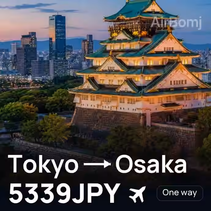 Tokyo → Osaka for 5339 JPY
