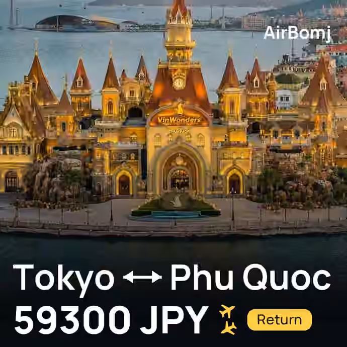 Tokyo → Phu Quoc for 59300 JPY