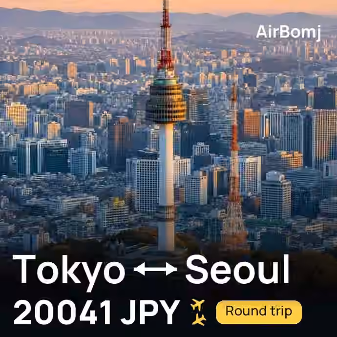 Tokyo → Seoul for 20041 JPY