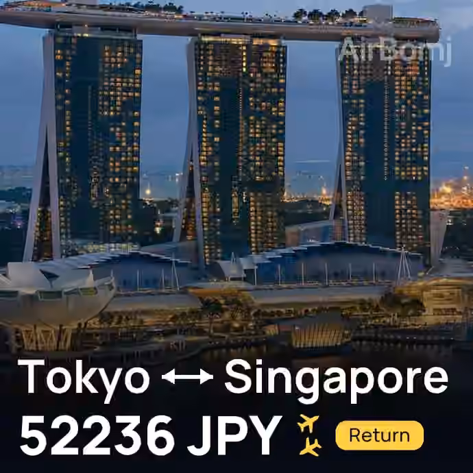 Tokyo → Singapore for 52236 JPY