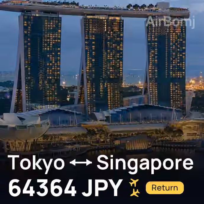 Tokyo → Singapore for 64364 JPY