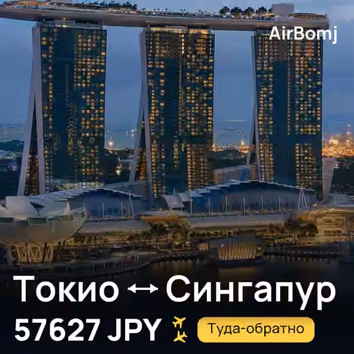 Токио → Сингапур — лучшая цена 57431 JPY