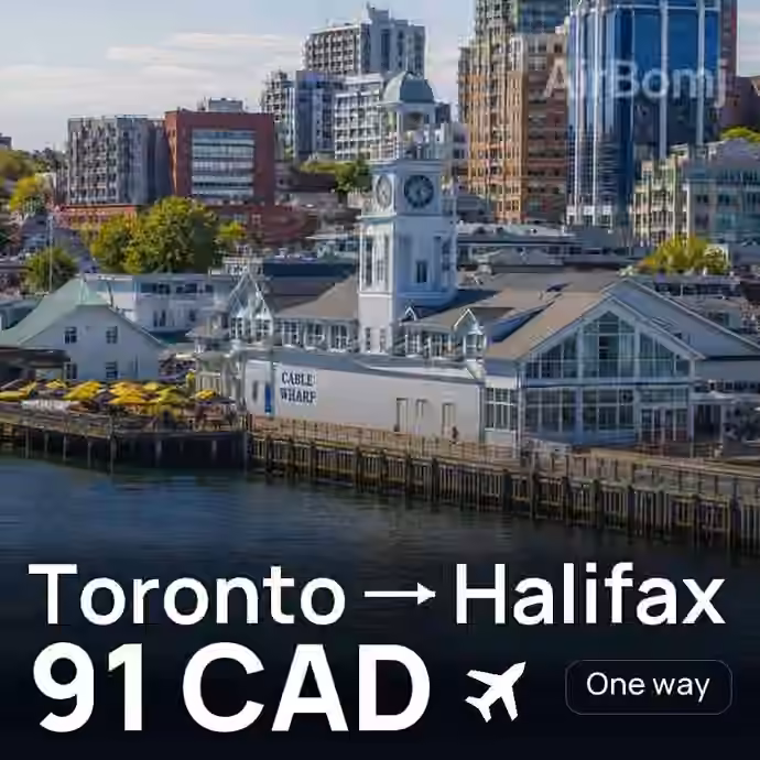 Toronto → Halifax for 91 CAD
