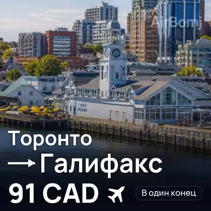 Торонто → Галифакс — лучшая цена 84 CAD