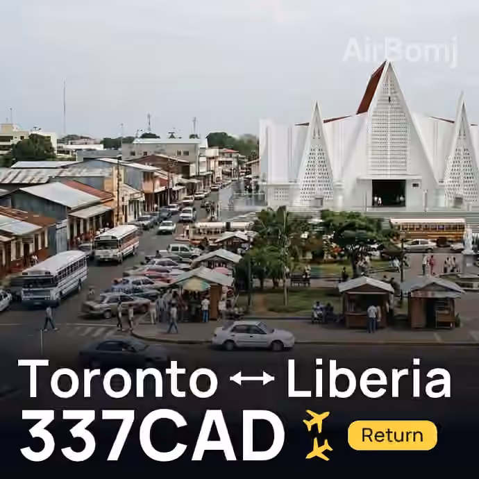Toronto → Liberia for 337 CAD